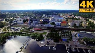 FINLAND MIKKELI 4K Flight above the harbor [upl. by Luo]