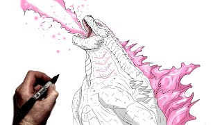 How to Draw Godzilla Evolved Atomic Blast  Step By Step  G X K New Empire [upl. by Bellaude55]