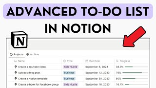 Build an Advanced Todo List in Notion with Me [upl. by Edwine]