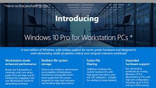 Nueva versión de Windows 10 Pro llamada WorkStation PCs para usuarios avanzados [upl. by Oinafipe]