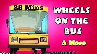 Wheels on the Bus Go Round And Round  3D Animation Cartoon Rhymes Songs For Children  KidsOne [upl. by Nadabas]