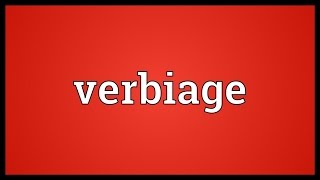 Verbiage Meaning [upl. by Hsinam]