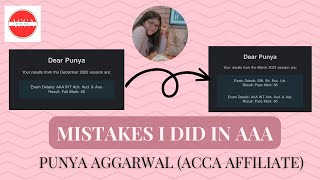 AAA mistakes you should AVOID  Tips for AAA  ACCA  beingacca [upl. by Wehtta]