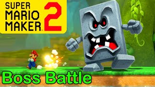 Mario Maker 2  How to make a Whomp King boss battle Mario Maker Boss ideasMario 64 bosses [upl. by Lissy]