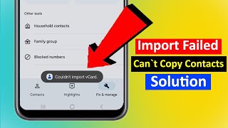 import contacts failed  something went wrong cant import contacts Android 14 [upl. by Aicekan842]