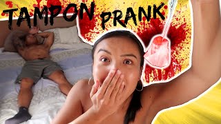 USED TAMPON PRANK ON BOYFRIEND HE GETS SO MAD [upl. by Euqirne762]