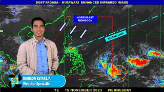 Public Weather Forecast issued at 4PM  15 November 2023 [upl. by Leirza]