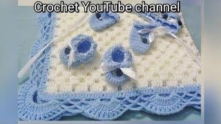 بطانية بيبي كروشيه EASY Crochet Baby Blanket For Absolute Beginners  قناة كروشيهيوتيوب 1million [upl. by Adnohral]