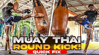 Step by Step Guide to Perfecting Your Muay Thai Roundhouse Kick Heavy Bag Tutorial [upl. by Oneida]