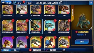 EDAPHOSAURUS MAX  JURASSIC WORLD THE GAME [upl. by Llerref]