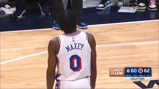 Tyrese Maxey Hits Half Court Shot At The End Of Half [upl. by Irmgard]