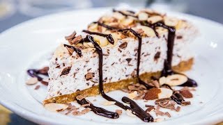 Home amp Family  Stracciatella Tortoni Cake with Espresso Fudge Sauce Recipe [upl. by Nevil592]