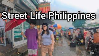 Heavy Rainfall Walk in Commonwealth Quezon City Philippines [upl. by Ecirbaf]