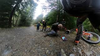 Huge Crash at Dyfi Big Park ruined a set of Fox factory Forks [upl. by Nosrac457]