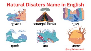 Natural Disasters Name in English and Hindi  Natural Disasters list [upl. by Seigler653]