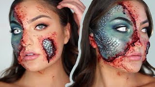 HALF MERMAID  Halloween Makeup Tutorial SFX [upl. by Oirram]