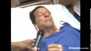 Imran Khan campaigns from hospital bed [upl. by Ihc]