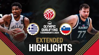 SemiFinals Greece 🇬🇷 vs Slovenia 🇸🇮  Extended Highlights  FIBA OQT 2024 Greece [upl. by Caleb]