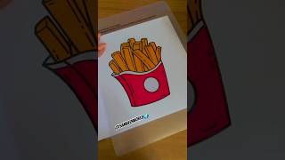 fries 🍟 colouring book  satisfied ASMR fries 🍟 colour drawing asmrsounds coloring art book [upl. by Auof]