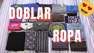 Como DOBLAR ROPA para Ahorrar Espacio 👕👗 Método del bolsillito 21 prendas diferentes 😮 [upl. by Blatman]