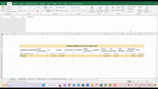 CALCULO NOMINAS SEMANAL 2023 [upl. by Aneles]