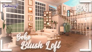 Bloxburg  Boho Blush Loft Apartment 50k  Speed Build [upl. by Elag]