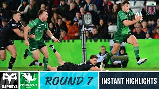 Ospreys v Connacht  Instant Highlights  Round 7  URC 202223 [upl. by Ennasil]