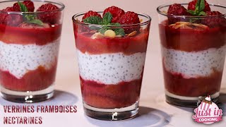 Recette de Verrines aux Framboises et Nectarines [upl. by Euqinu]