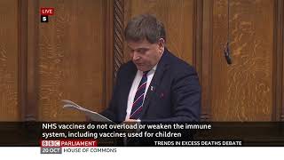 Andrew Bridgen MP debate on covid and excess deaths 20Oct23 [upl. by Swords989]