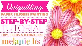 Uniquilling Paper Filigree Painting Step by Step Tutorial Tips Tricks  Melanie Bs Creative Studio [upl. by Nylecsoj]