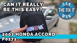 2007 Honda Accord Check Engine Light P0171 code  No Parts Required Innova 5610 Car Scan Tool [upl. by Celisse163]