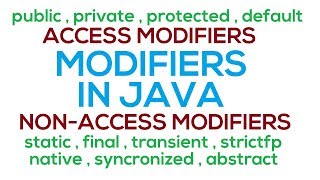 45  Introduction to Modifiers in Java HindiUrdu [upl. by Algie]