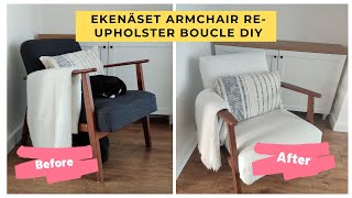 EKENÄSET Armchair Reupholster DIY Boucle [upl. by Ydnyl]