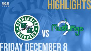 Kindersley Klippers vs Melfort Mustangs Dec 8th [upl. by Aerdnuahs496]