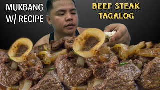 BEEF STEAK TAGALOG MUKBANG  Pinoy Mukbang  Mukbang Philippines  Mukbang Asmr  Mhers tv [upl. by Emad755]