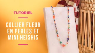 TUTO  Collier Fleur en Perles de Rocailles et Perles Heishi [upl. by Rex262]