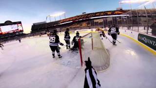 WCHA referee wears helmet camera during the Hockey CIty Classic Womens Game [upl. by Raila]