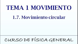 Curso de Física Tema 1 Movimiento 17 Movimiento circular [upl. by Crockett]