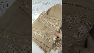 Coffee Beige Cutwork Handwork 2pc Semi Stitched [upl. by Booth]