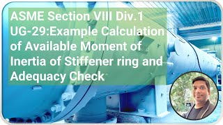 UG 29  Example Calculation of available moment of inertia of stiffener and adequacy check [upl. by Nedle86]