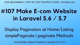 107 Make Ecom Website in Laravel 56  57  Display Pagination at HomeListing Pages [upl. by Annod994]