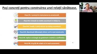 Sesiunea 4  Pași concreți pentru construirea unei relații sănătoase durabile și împlinitoare [upl. by Aicener]