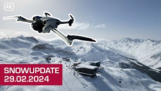 DrohnenSnowupdate aus IschglSamnaun 29022024 Silvretta Arena in 4K [upl. by Haig]