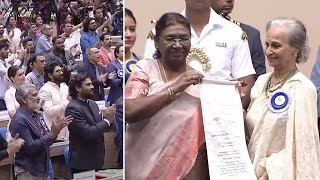 Senior Actress Waheeda Rehman Honoured With Dada Saheb Phalke Award 2023  69th National Film Awards [upl. by Bred]