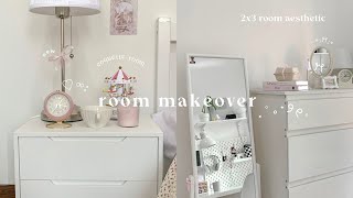 room makeover 8 🏹🕯 unboxing  ikea grocery  coquette room  pink room 🦢 [upl. by Roseanne]