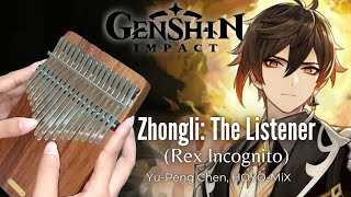 Zhongli The Listener  Rex Incognito  Genshin Impact  KALIMBA COVER  Easy Tabs on CC [upl. by Lihas]