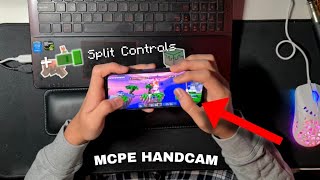 I Tried Split Controls 10 CPS Hive Skywars Solos  MCPE HANDCAM PVP [upl. by Latreshia]