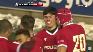 Six Nations  Scotland vs Wales  Try of Louis Rees Zammit 2 [upl. by Asoj]