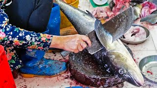 Vietnamese Street Food  BLACK SALMON COBIA Cooked Three Ways Mr Crab Mui Ne Seafood Vietnam [upl. by Giddings]