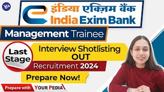 Indian Exim Bank Management Trainee Vacancy 2023  Interview Shortlisting Out  Fill Resume Form [upl. by Apostles]